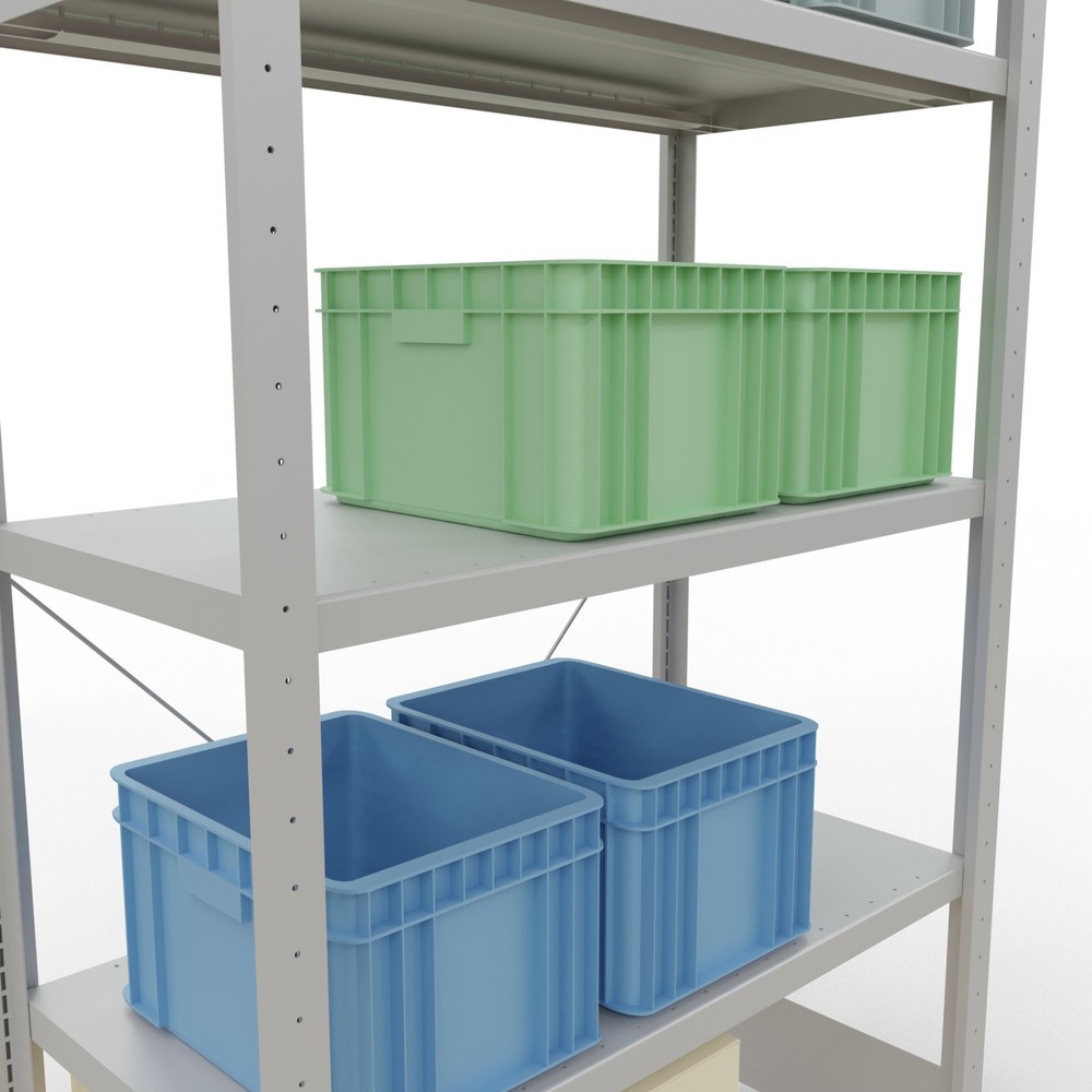Immagine del prodotto n. 4: Scaffalatura a ripiani SCHULTE, grigio chiaro con 5 fondi in lamiera d'acciaio, portata per piano di 330 kg, AxLxP 2.000 x 1.060 x 536 mm