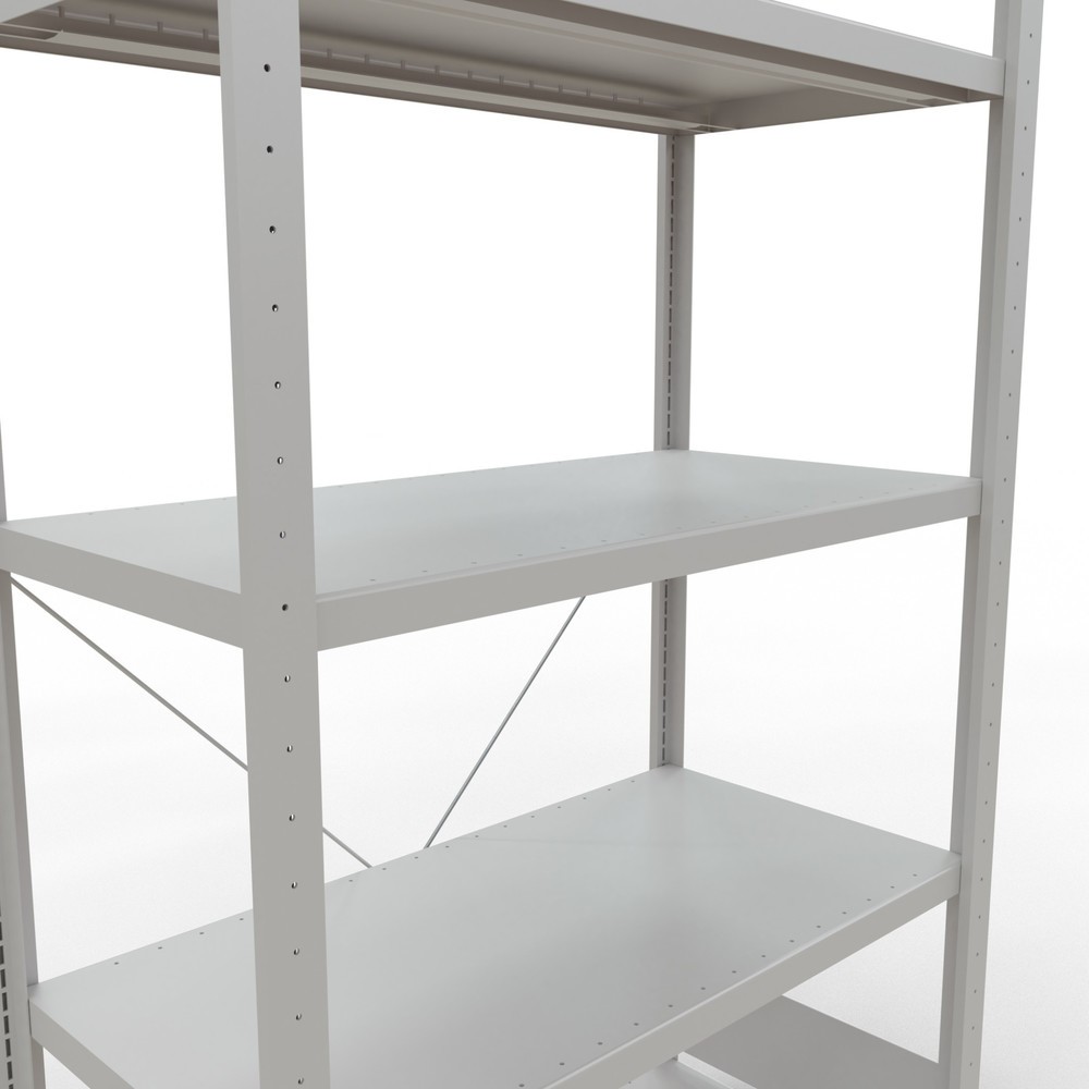 Immagine del prodotto n. 5: Scaffalatura a ripiani SCHULTE, grigio chiaro con 5 fondi in lamiera d'acciaio, portata per piano di 330 kg, AxLxP 2.000 x 1.060 x 536 mm