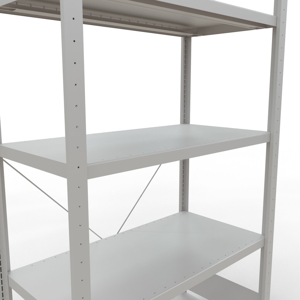Immagine del prodotto n. 5: Scaffalatura a ripiani SCHULTE, grigio chiaro con 5 fondi in lamiera d'acciaio, portata per piano di 330 kg, AxLxP 2.000 x 1.060 x 536 mm