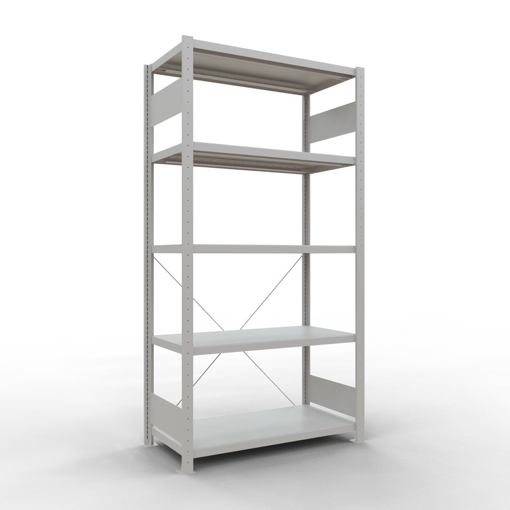 Immagine del prodotto: Scaffalatura a ripiani SCHULTE, grigio chiaro con 5 fondi in lamiera d'acciaio, portata per piano di 330 kg, AxLxP 2.000 x 1.060 x 536 mm
