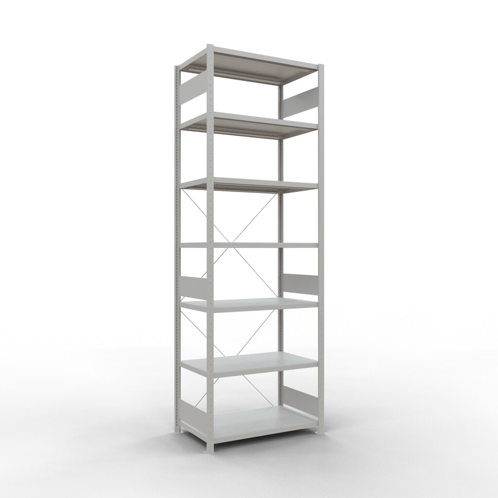 Scaffalatura a ripiani SCHULTE, grigio chiaro, portata per piano di 330 kg, AxLxP 3.000 x 1.060 x 636 mm Immagine del prodotto: Scaffalatura a ripiani SCHULTE, grigio chiaro, portata per piano di 330 kg, AxLxP 3.000 x 1.060 x 636 mm