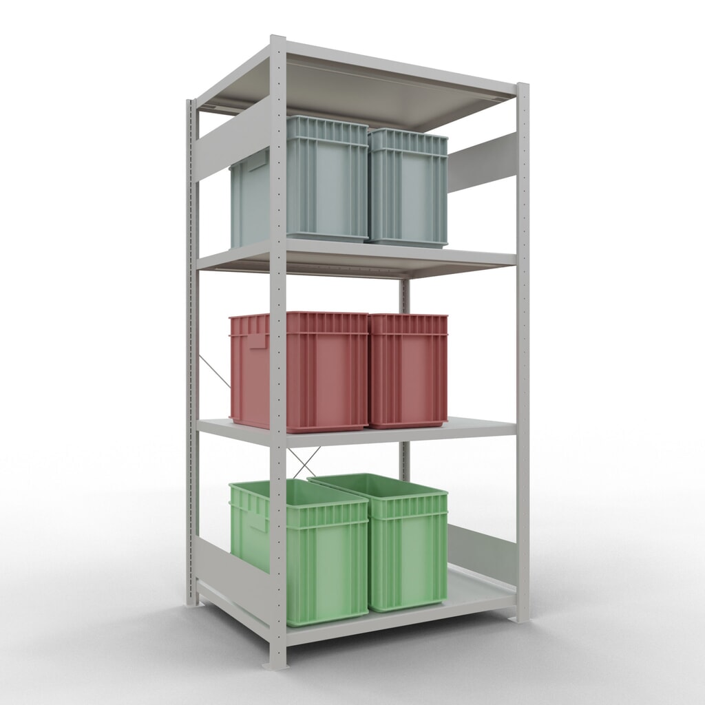 Immagine del prodotto n. 3: Scaffalatura a ripiani SCHULTE, grigio chiaro con 5 fondi in lamiera d'acciaio, portata per piano di 330 kg, AxLxP 2.000 x 1.060 x 836 mm