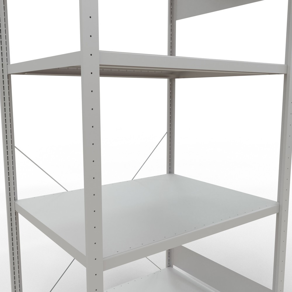 Immagine del prodotto n. 5: Scaffalatura a ripiani SCHULTE, grigio chiaro con 5 fondi in lamiera d'acciaio, portata per piano di 330 kg, AxLxP 2.000 x 1.060 x 836 mm