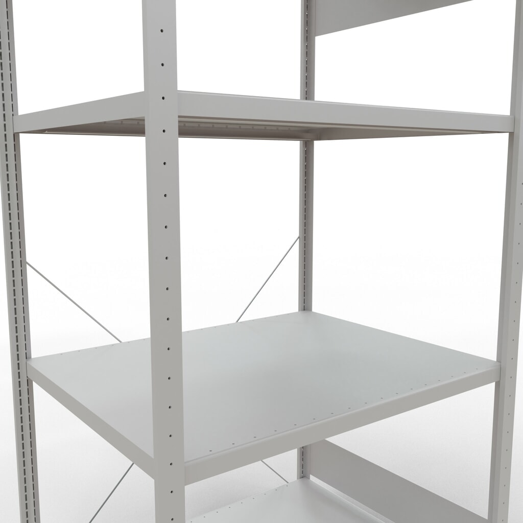 Immagine del prodotto n. 5: Scaffalatura a ripiani SCHULTE, grigio chiaro con 5 fondi in lamiera d'acciaio, portata per piano di 330 kg, AxLxP 2.000 x 1.060 x 836 mm