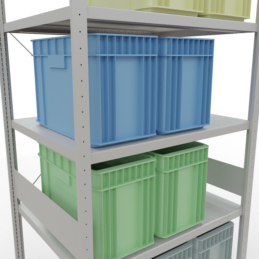 Scaffalatura a ripiani SCHULTE, grigio chiaro, portata per piano di 330 kg, AxLxP 3.000 x 1.060 x 836 mm Immagine del prodotto n. 4: Scaffalatura a ripiani SCHULTE, grigio chiaro, portata per piano di 330 kg, AxLxP 3.000 x 1.060 x 836 mm