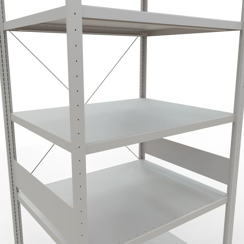 Scaffalatura a ripiani SCHULTE, grigio chiaro, portata per piano di 330 kg, AxLxP 3.000 x 1.060 x 836 mm Immagine del prodotto n. 5: Scaffalatura a ripiani SCHULTE, grigio chiaro, portata per piano di 330 kg, AxLxP 3.000 x 1.060 x 836 mm