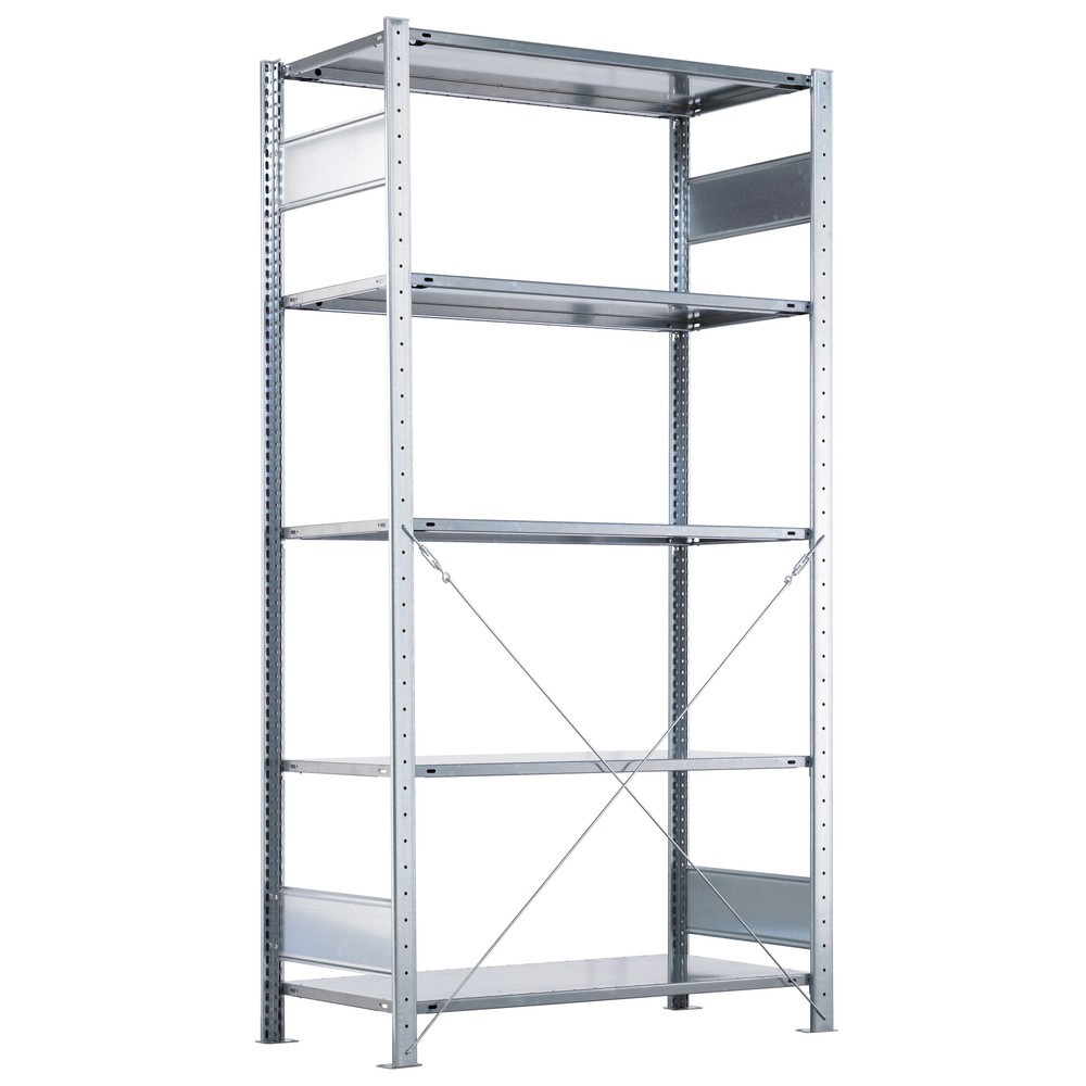 Immagine del prodotto n. 1: Scaffalatura a ripiani SCHULTE, blu genziana/zincato con 6 fondi in lamiera d'acciaio, portata per piano di 330 kg, AxLxP 2.000 x 1.060 x 536 mm