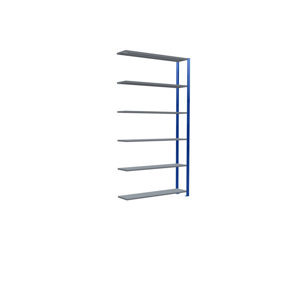 Immagine del prodotto n. 2: Scaffalatura a ripiani SCHULTE, sistema a incastro, campata aggiuntiva, portata per piano 150 kg, blu genziana/zincata, HxLxP 2.500 x 1.300 x 300 mm