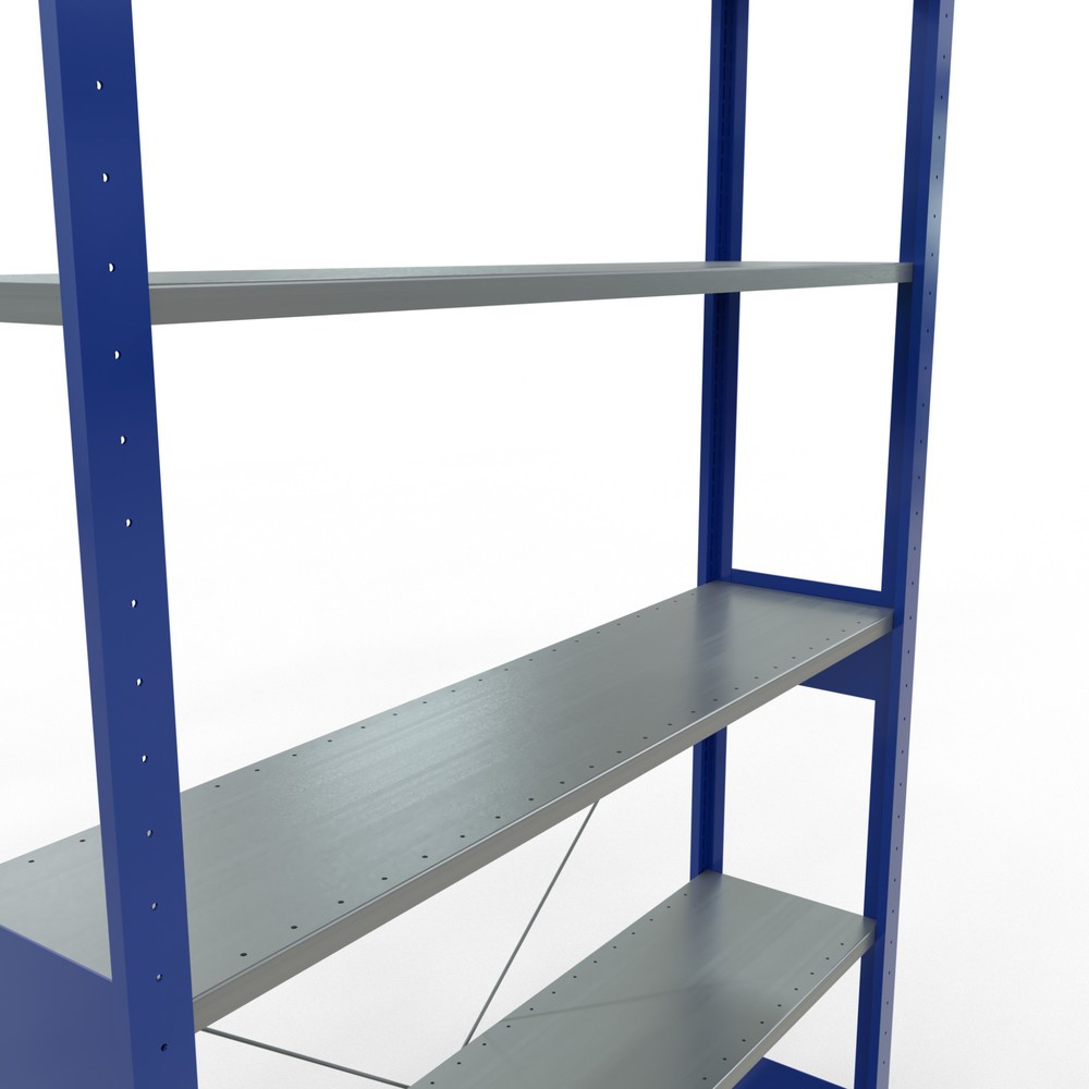 Immagine del prodotto n. 2: Scaffalatura a ripiani SCHULTE, blu genziana/zincato, portata per piano di 150 kg, AxLxP 2.500 x 1.360 x 336 mm