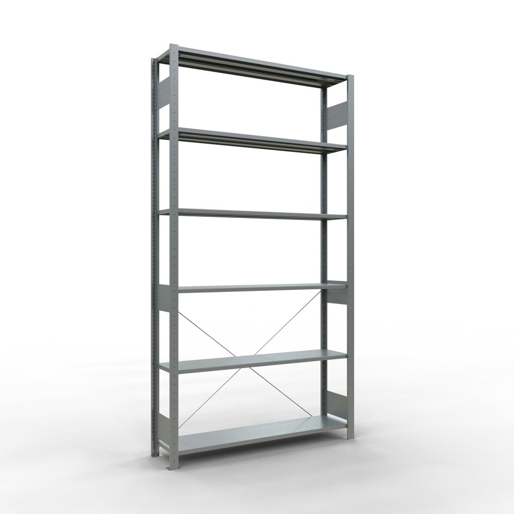 Immagine del prodotto: Scaffalatura a ripiani SCHULTE zincata, portata per piano di 150 kg, AxLxP 2.500 x 1.360 x 336 mm