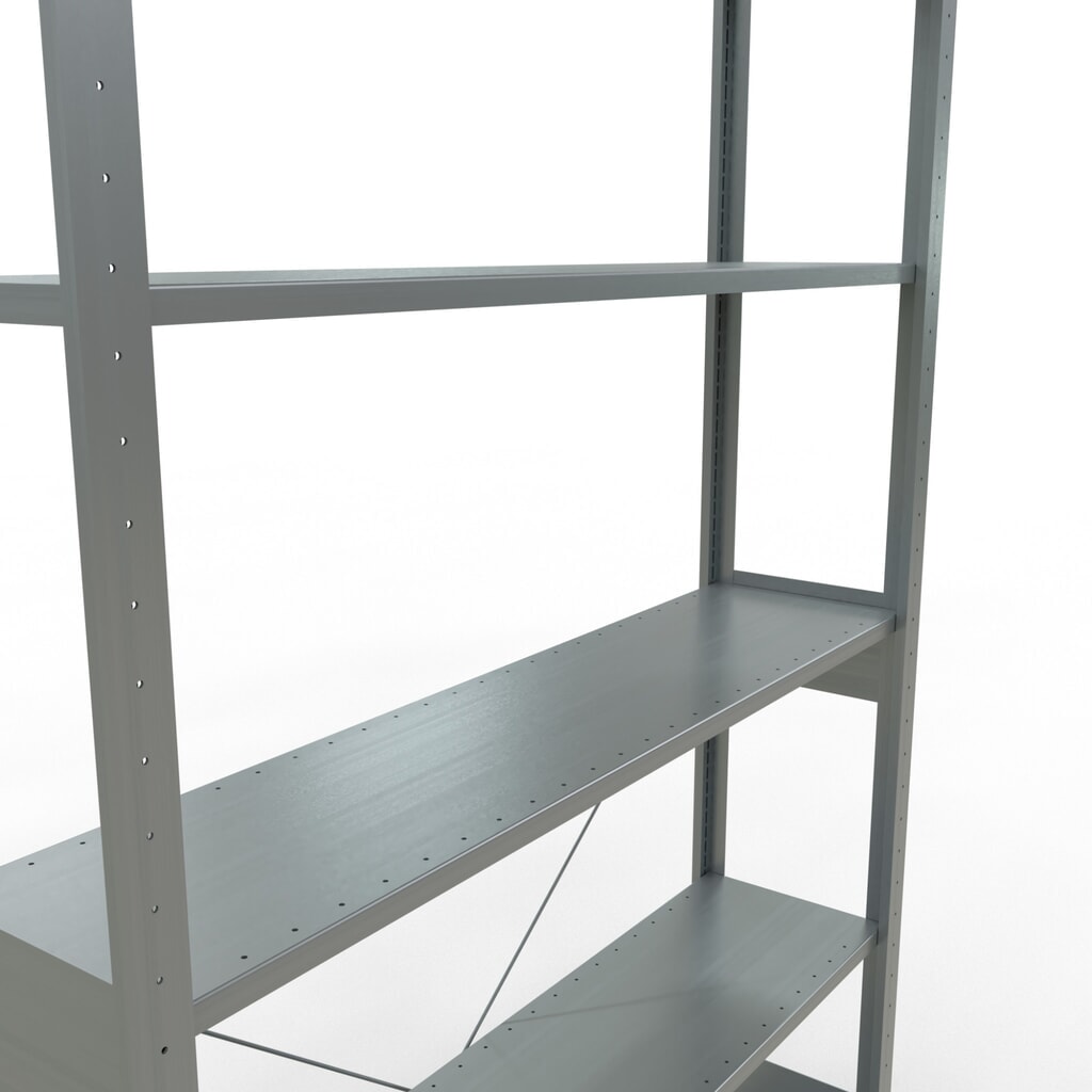 Scaffalatura a ripiani SCHULTE zincata, portata per piano di 150 kg, AxLxP 2.500 x 1.360 x 336 mm Immagine del prodotto n. 2: Scaffalatura a ripiani SCHULTE zincata, portata per piano di 150 kg, AxLxP 2.500 x 1.360 x 336 mm