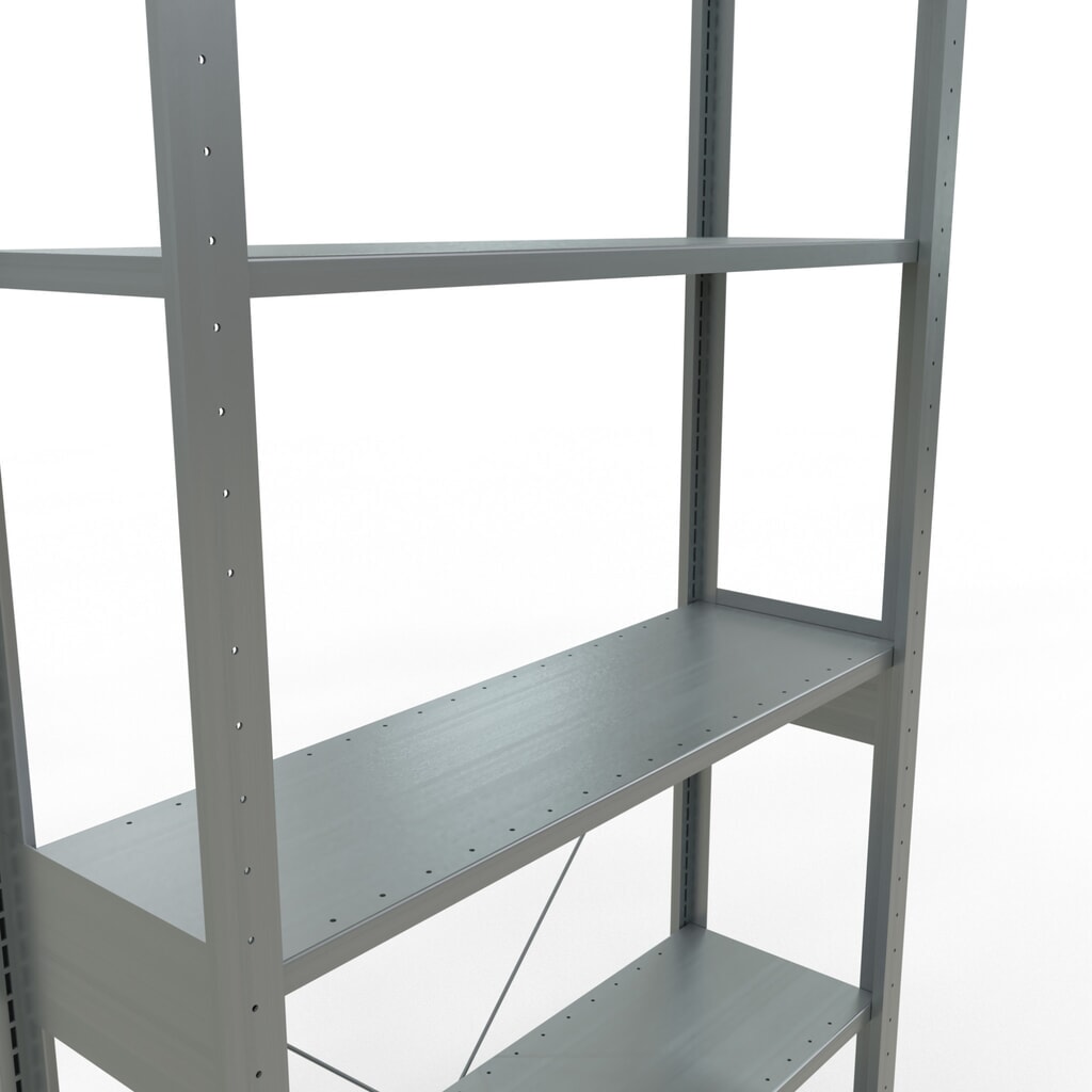 Scaffalatura a ripiani SCHULTE zincata, portata per piano di 150 kg, AxLxP 2.500 x 1.060 x 336 mm Immagine del prodotto n. 2: Scaffalatura a ripiani SCHULTE zincata, portata per piano di 150 kg, AxLxP 2.500 x 1.060 x 336 mm
