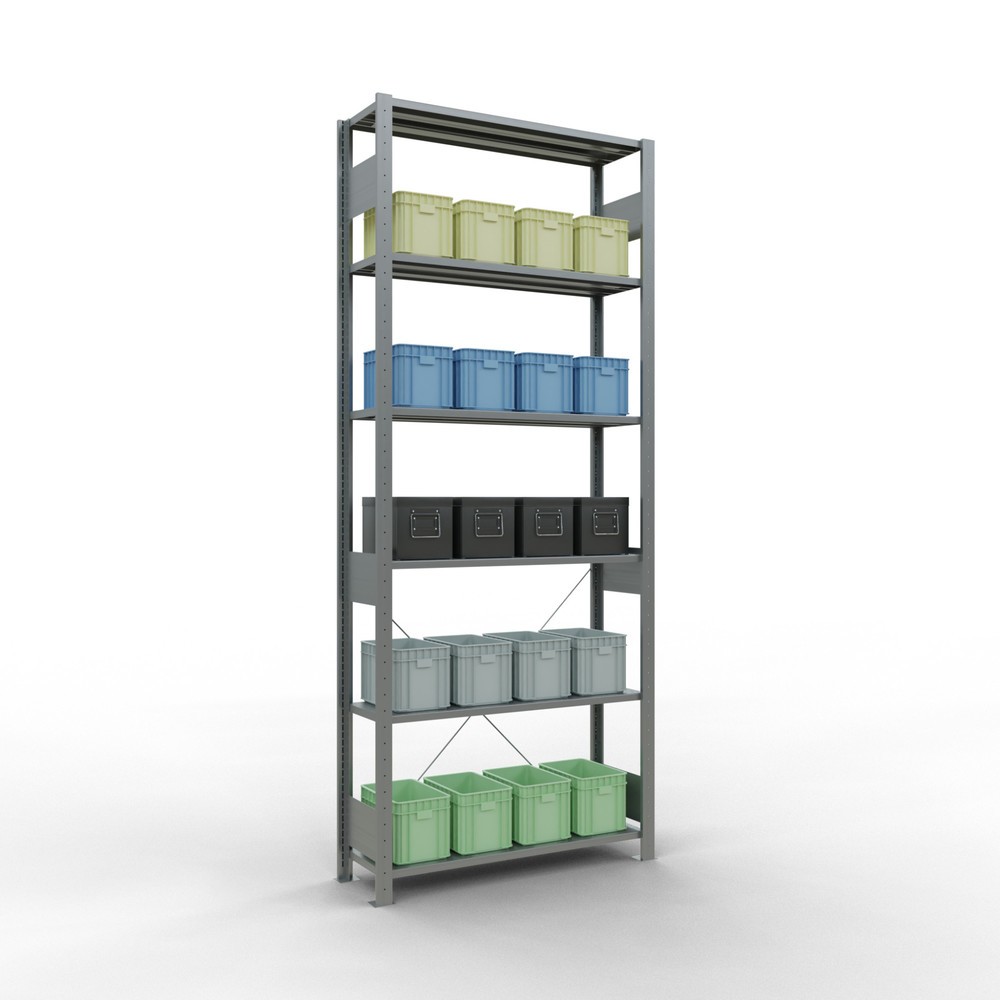 Immagine del prodotto n. 4: Scaffalatura a ripiani SCHULTE zincata, portata per piano di 150 kg, AxLxP 2.500 x 1.060 x 336 mm