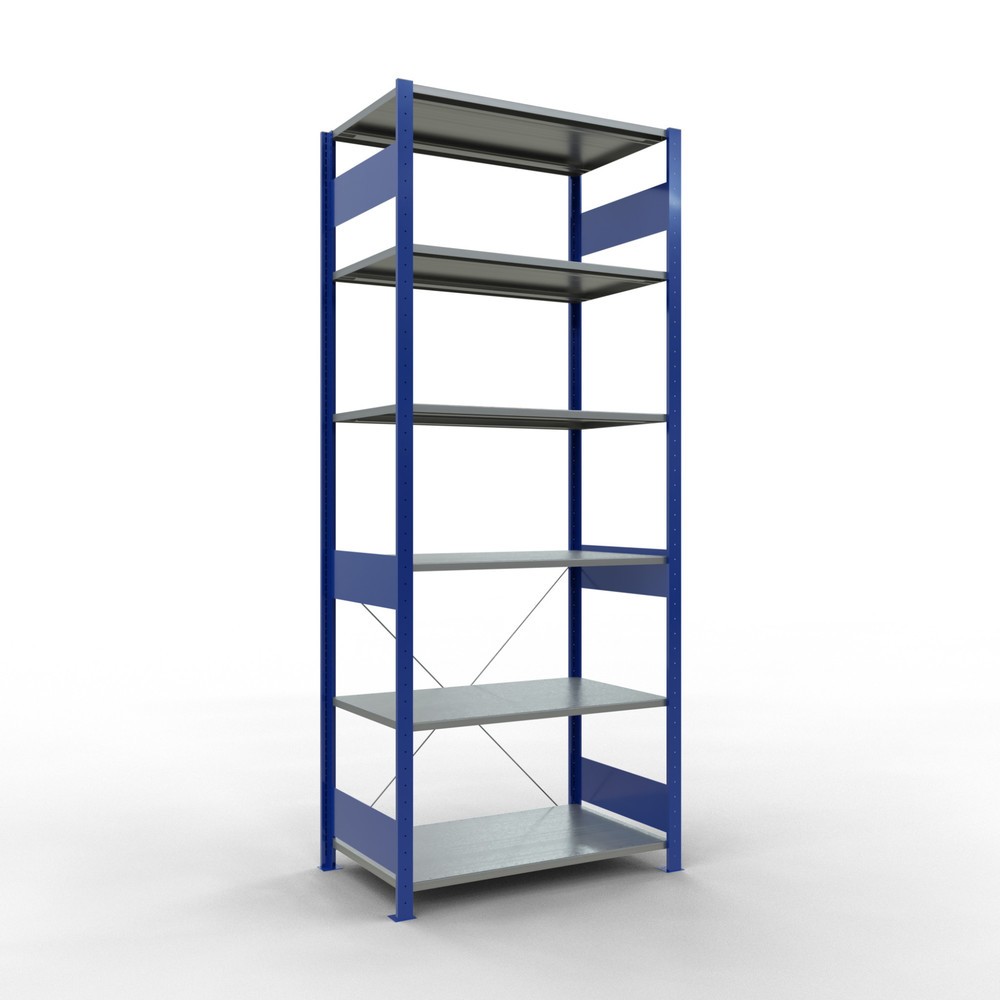 Immagine del prodotto: Scaffalatura a ripiani SCHULTE, blu genziana/zincato, portata per piano di 150 kg, AxLxP 2.500 x 1.060 x 636 mm