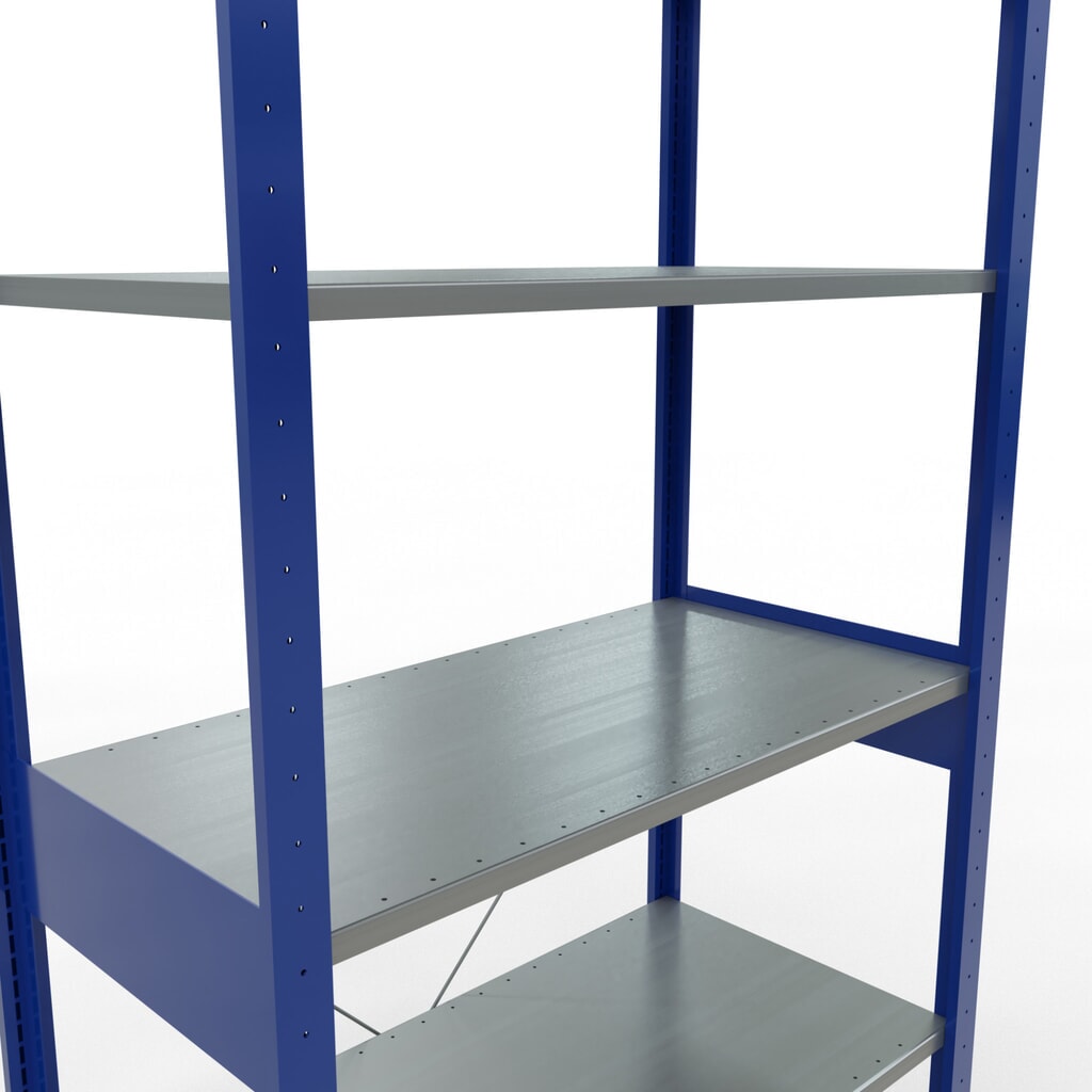 Scaffalatura a ripiani SCHULTE, blu genziana/zincato, portata per piano di 150 kg, AxLxP 2.500 x 1.060 x 536 mm Immagine del prodotto n. 2: Scaffalatura a ripiani SCHULTE, blu genziana/zincato, portata per piano di 150 kg, AxLxP 2.500 x 1.060 x 536 mm