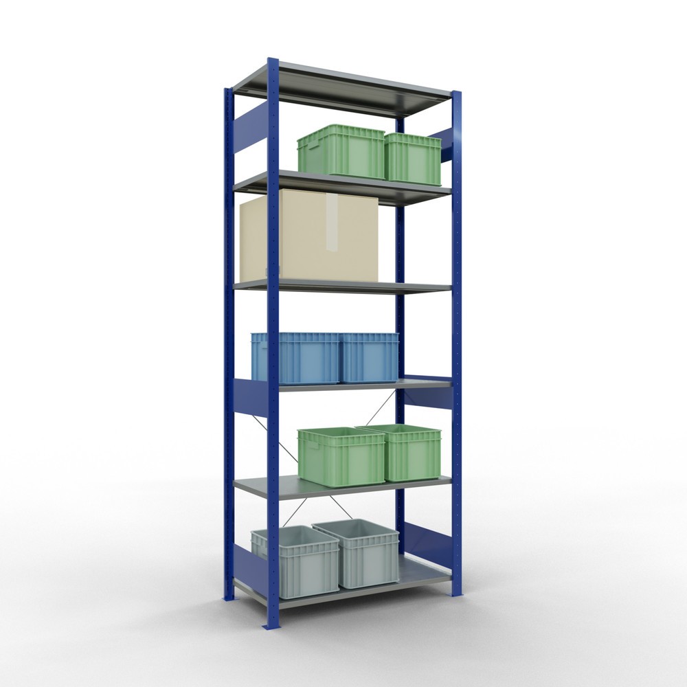 Immagine del prodotto n. 4: Scaffalatura a ripiani SCHULTE, blu genziana/zincato, portata per piano di 150 kg, AxLxP 2.500 x 1.060 x 536 mm