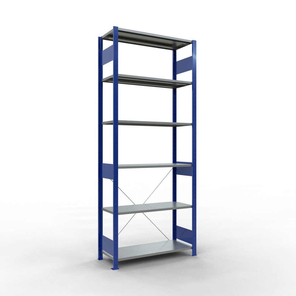 Immagine del prodotto: Scaffalatura a ripiani SCHULTE, blu genziana/zincato, portata per piano di 150 kg, AxLxP 2.500 x 1.060 x 436 mm