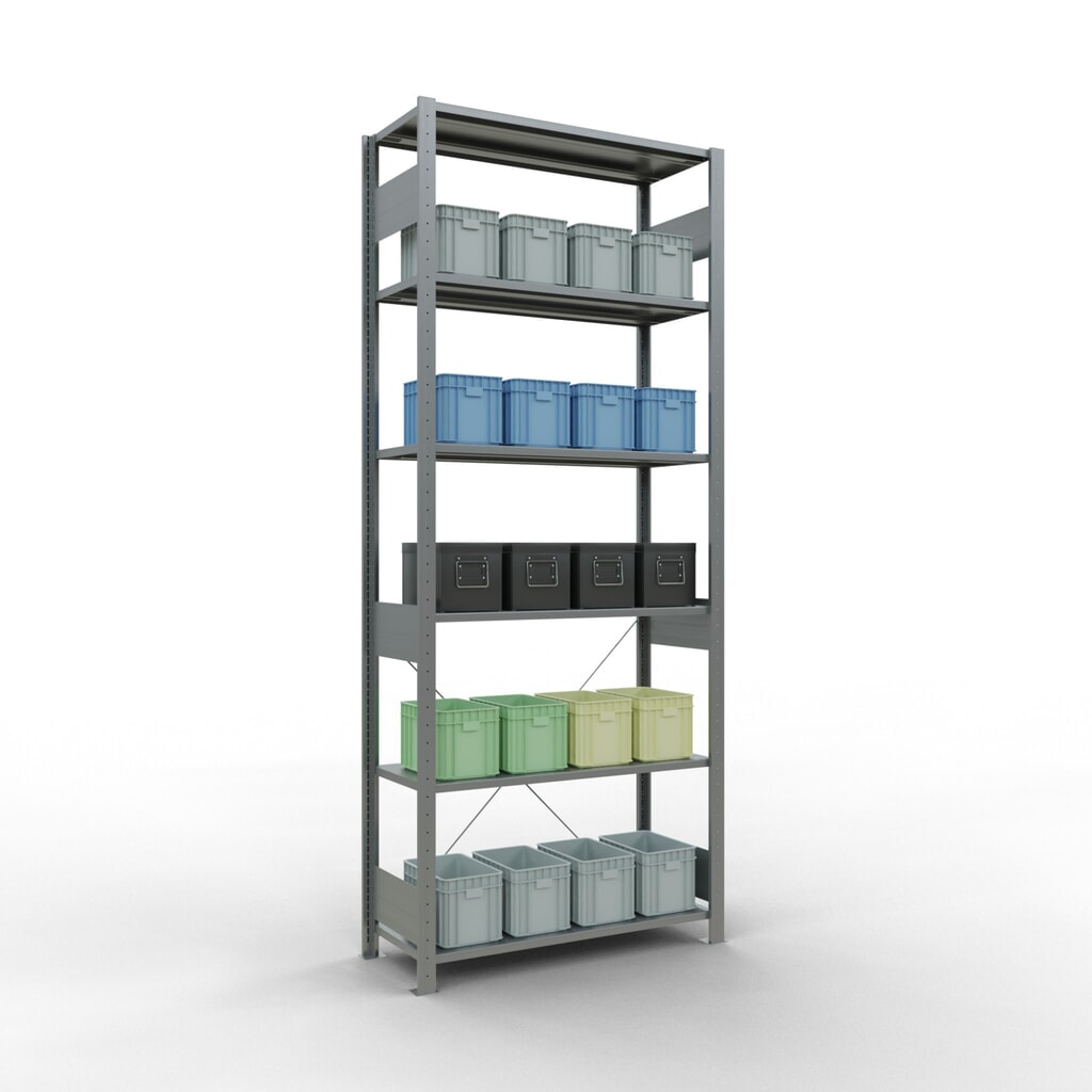 Immagine del prodotto n. 3: Scaffalatura a ripiani SCHULTE zincata, portata per piano di 150 kg, AxLxP 2.500 x 1.060 x 436 mm
