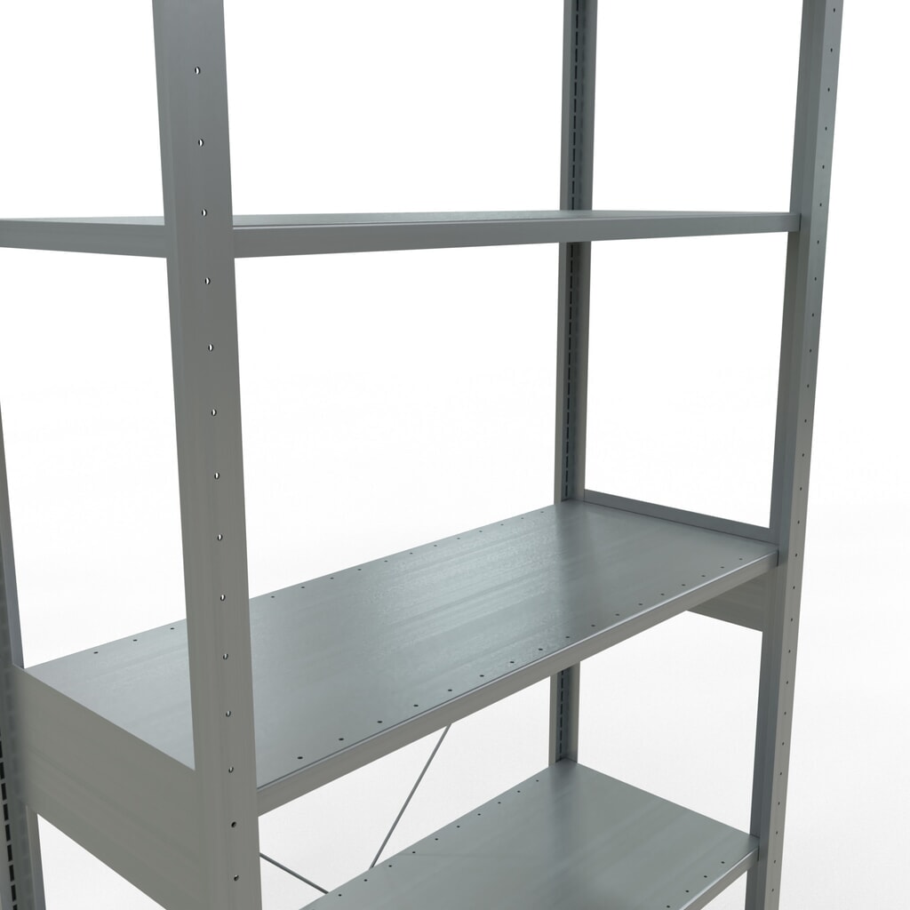 Scaffalatura a ripiani SCHULTE zincata, portata per piano di 150 kg, AxLxP 2.500 x 1.060 x 436 mm Immagine del prodotto n. 5: Scaffalatura a ripiani SCHULTE zincata, portata per piano di 150 kg, AxLxP 2.500 x 1.060 x 436 mm