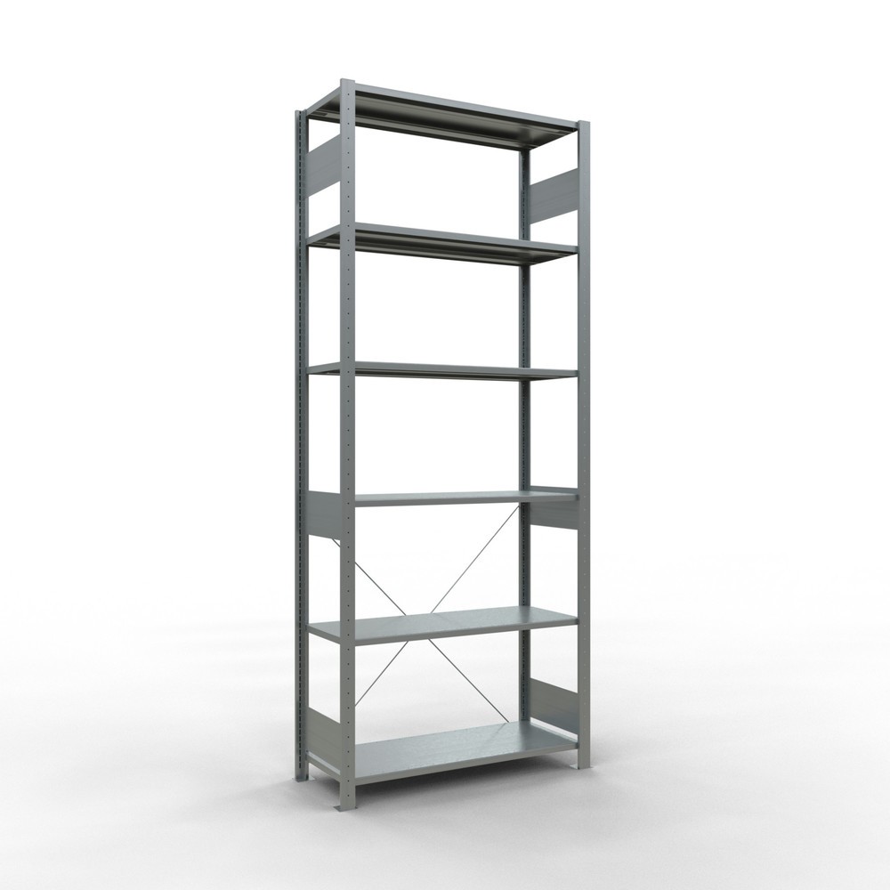 Immagine del prodotto: Scaffalatura a ripiani SCHULTE zincata, portata per piano di 150 kg, AxLxP 2.500 x 1.060 x 436 mm