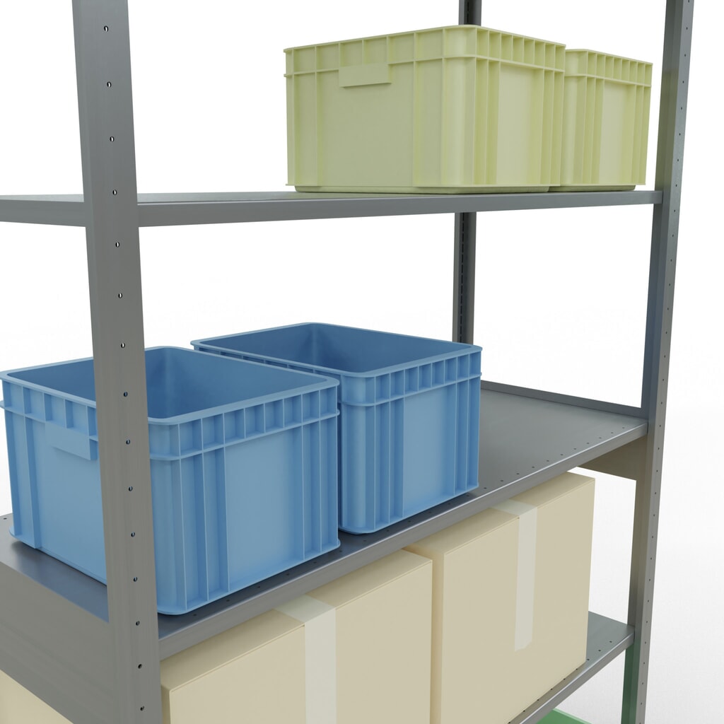 Scaffalatura a ripiani SCHULTE zincata, portata per piano di 150 kg, AxLxP 2.500 x 1.360 x 536 mm Immagine del prodotto n. 4: Scaffalatura a ripiani SCHULTE zincata, portata per piano di 150 kg, AxLxP 2.500 x 1.360 x 536 mm