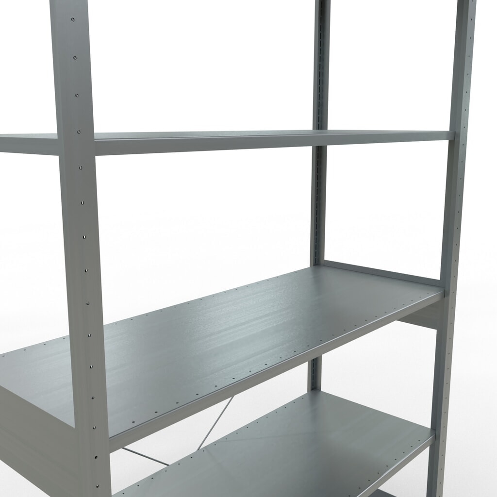 Scaffalatura a ripiani SCHULTE zincata, portata per piano di 150 kg, AxLxP 2.500 x 1.360 x 536 mm Immagine del prodotto n. 5: Scaffalatura a ripiani SCHULTE zincata, portata per piano di 150 kg, AxLxP 2.500 x 1.360 x 536 mm