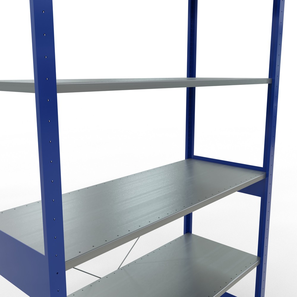 Immagine del prodotto n. 5: Scaffalatura a ripiani SCHULTE, blu genziana/zincato, portata per piano di 150 kg, AxLxP 2.500 x 1.360 x 536 mm
