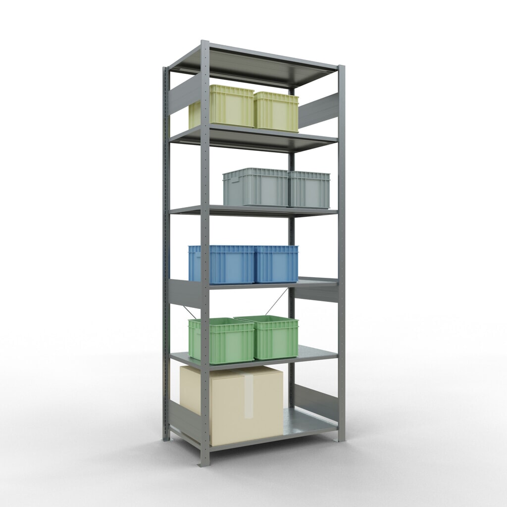 Immagine del prodotto n. 3: Scaffalatura a ripiani SCHULTE zincata, portata per piano di 150 kg, AxLxP 2.500 x 1.060 x 636 mm