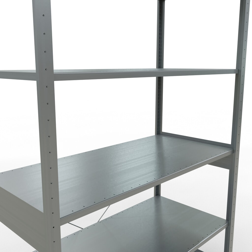 Scaffalatura a ripiani SCHULTE zincata, portata per piano di 150 kg, AxLxP 2.500 x 1.360 x 636 mm Immagine del prodotto n. 5: Scaffalatura a ripiani SCHULTE zincata, portata per piano di 150 kg, AxLxP 2.500 x 1.360 x 636 mm
