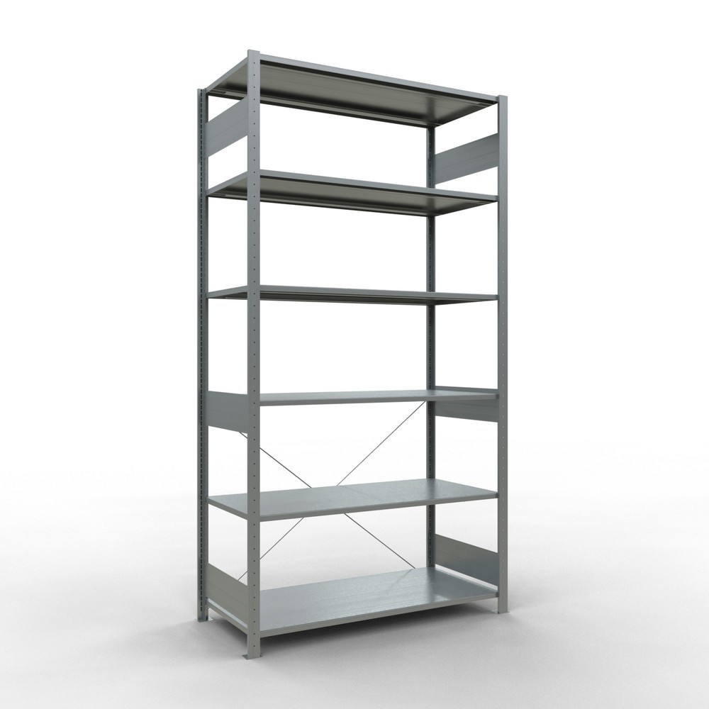 Immagine del prodotto n. 1: Scaffalatura a ripiani SCHULTE zincata, portata per piano di 150 kg, AxLxP 2.500 x 1.360 x 636 mm