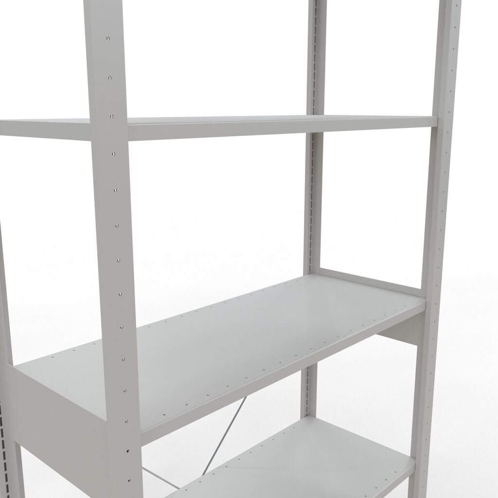 Scaffalatura a ripiani SCHULTE, grigio chiaro, portata per piano di 150 kg, AxLxP 2.500 x 1.060 x 436 mm Immagine del prodotto n. 5: Scaffalatura a ripiani SCHULTE, grigio chiaro, portata per piano di 150 kg, AxLxP 2.500 x 1.060 x 436 mm