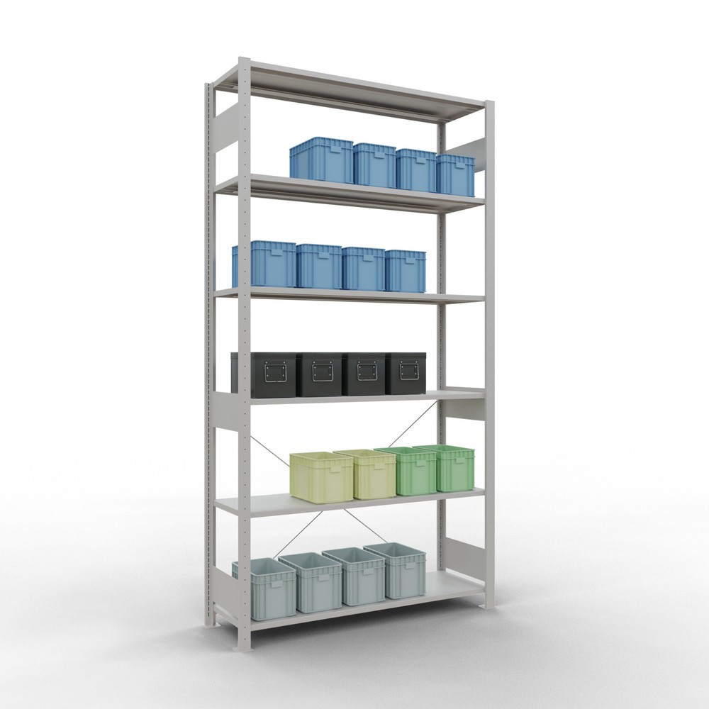 Immagine del prodotto n. 3: Scaffalatura a ripiani SCHULTE, grigio chiaro, portata per piano di 150 kg, AxLxP 2.500 x 1.360 x 436 mm