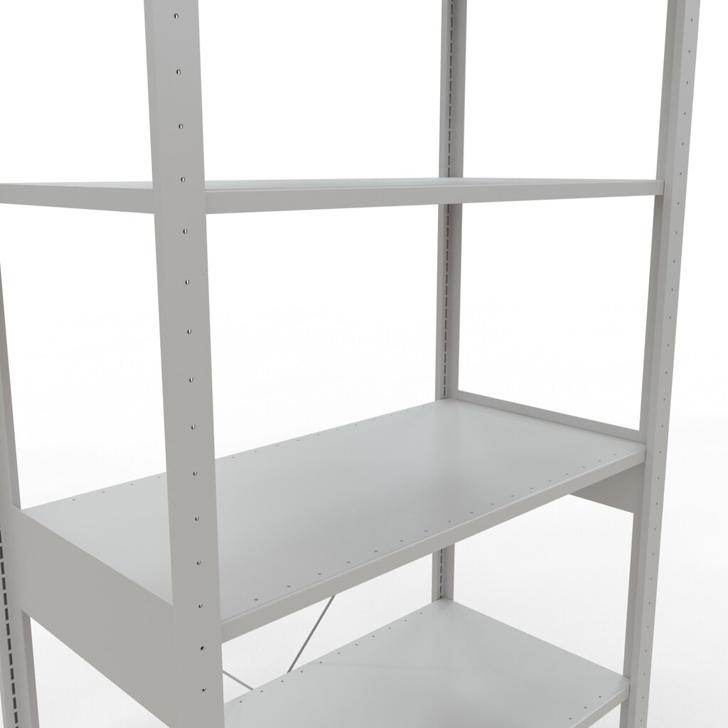 Scaffalatura a ripiani SCHULTE, grigio chiaro, portata per piano di 150 kg, AxLxP 2.500 x 1.060 x 536 mm Immagine del prodotto n. 5: Scaffalatura a ripiani SCHULTE, grigio chiaro, portata per piano di 150 kg, AxLxP 2.500 x 1.060 x 536 mm