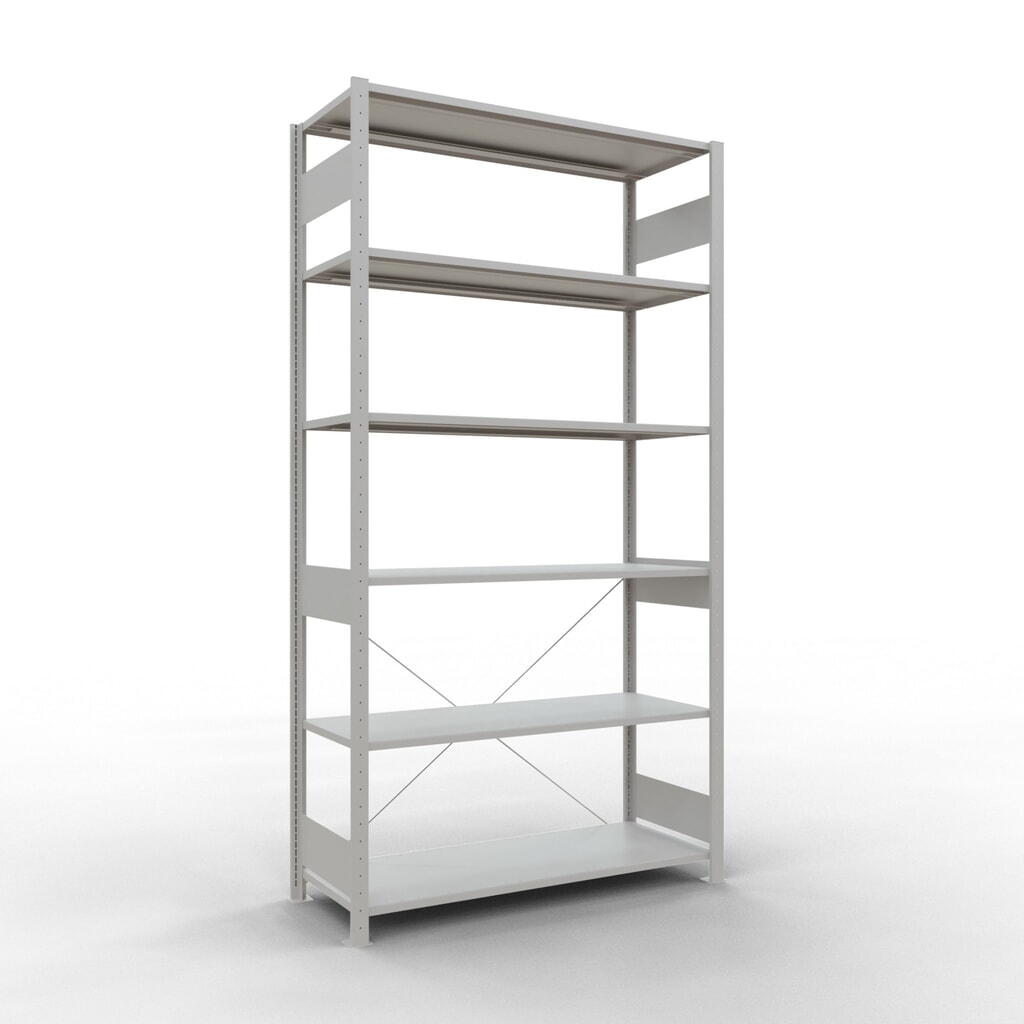 Immagine del prodotto: Scaffalatura a ripiani SCHULTE, grigio chiaro, portata per piano di 150 kg, AxLxP 2.500 x 1.360 x 536 mm