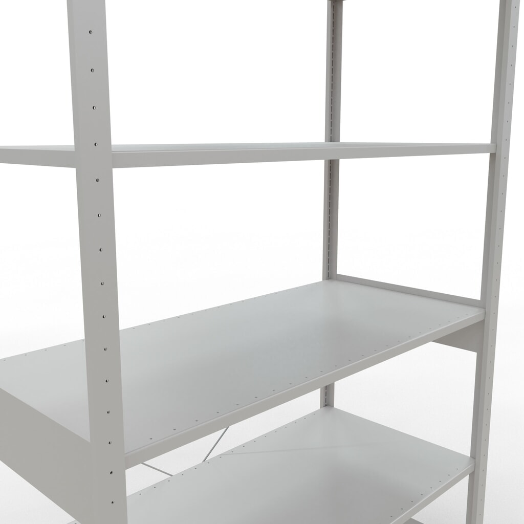 Scaffalatura a ripiani SCHULTE, grigio chiaro, portata per piano di 150 kg, AxLxP 2.500 x 1.360 x 636 mm Immagine del prodotto n. 5: Scaffalatura a ripiani SCHULTE, grigio chiaro, portata per piano di 150 kg, AxLxP 2.500 x 1.360 x 636 mm