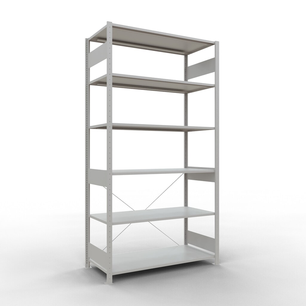 Scaffalatura a ripiani SCHULTE, grigio chiaro, portata per piano di 150 kg, AxLxP 2.500 x 1.360 x 636 mm Immagine del prodotto: Scaffalatura a ripiani SCHULTE, grigio chiaro, portata per piano di 150 kg, AxLxP 2.500 x 1.360 x 636 mm