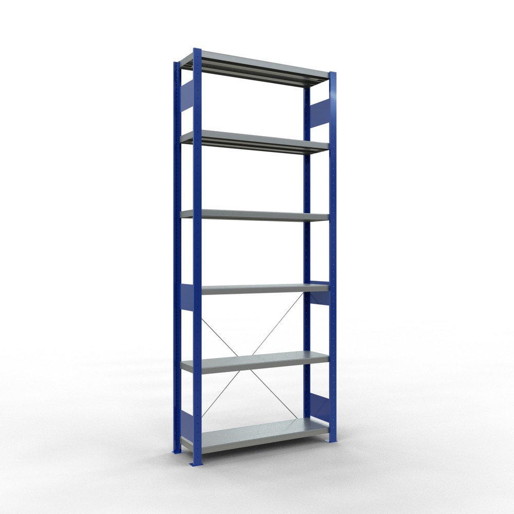 Immagine del prodotto n. 1: Scaffalatura a ripiani SCHULTE, blu genziana/zincato, portata per piano di 330 kg, AxLxP 2.500 x 1.060 x 336 mm