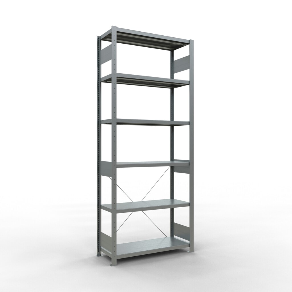 Scaffalatura a ripiani SCHULTE zincata, portata per piano di 330 kg, AxLxP 2.500 x 1.060 x 436 mm Immagine del prodotto: Scaffalatura a ripiani SCHULTE zincata, portata per piano di 330 kg, AxLxP 2.500 x 1.060 x 436 mm