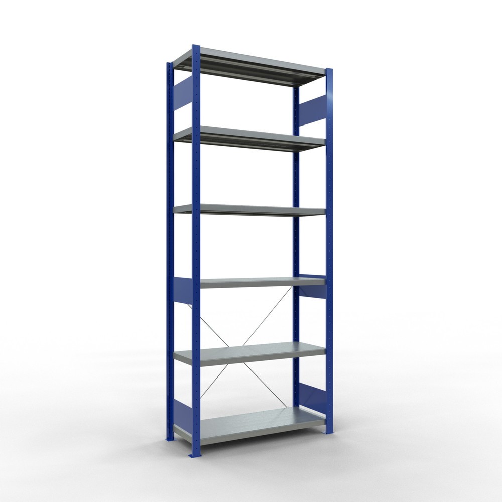 Immagine del prodotto: Scaffalatura a ripiani SCHULTE, blu genziana/zincato, portata per piano di 330 kg, AxLxP 2.500 x 1.060 x 436 mm