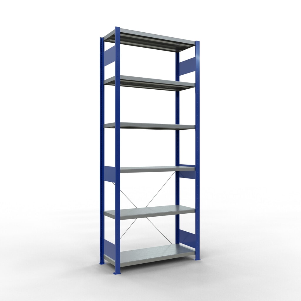 Immagine del prodotto: Scaffalatura a ripiani SCHULTE, blu genziana/zincato, portata per piano di 330 kg, AxLxP 2.500 x 1.060 x 436 mm