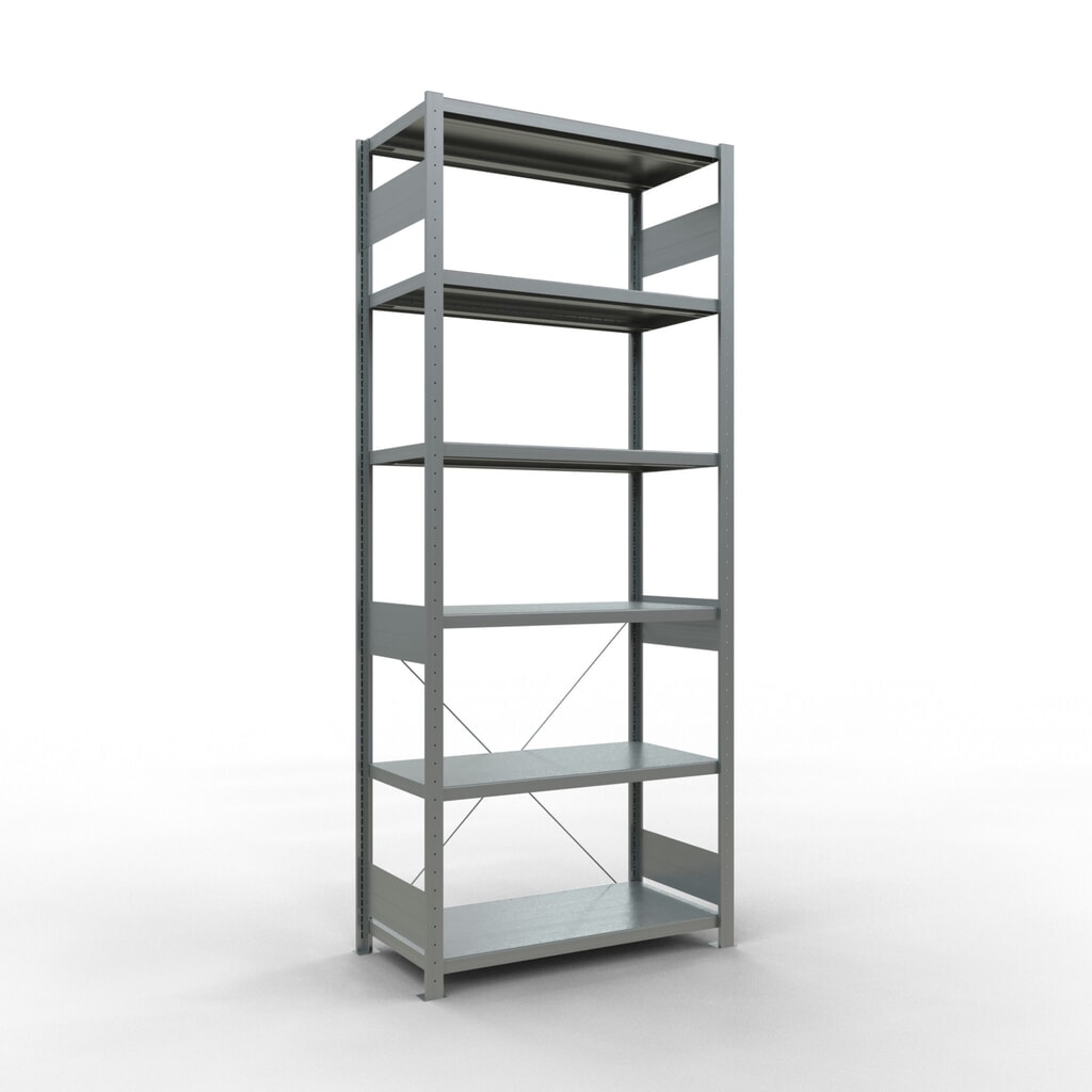 Immagine del prodotto: Scaffalatura a ripiani SCHULTE zincata, portata per piano di 330 kg, AxLxP 2.500 x 1.060 x 536 mm