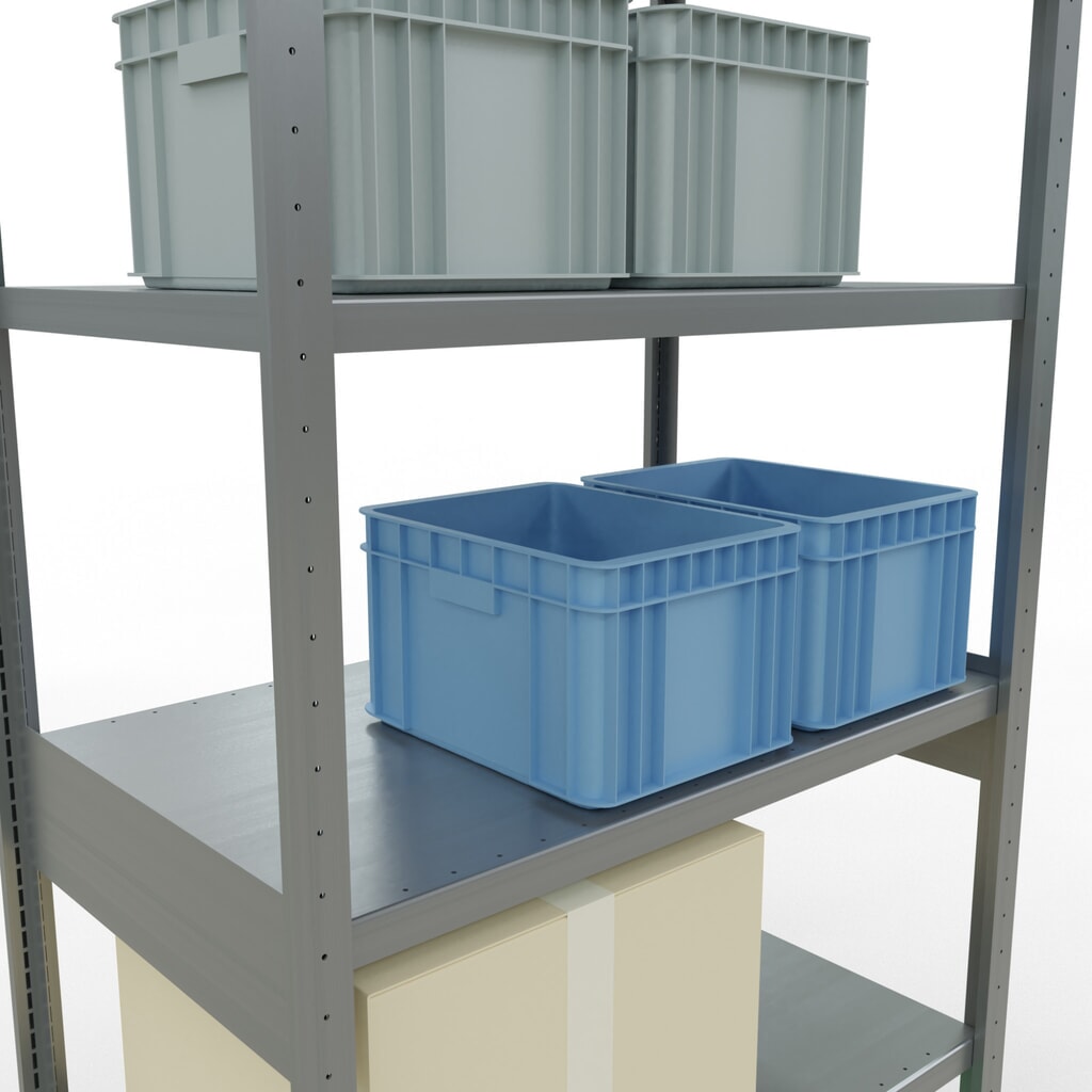 Scaffalatura a ripiani SCHULTE zincata, portata per piano di 330 kg, AxLxP 2.500 x 1.060 x 636 mm Immagine del prodotto n. 4: Scaffalatura a ripiani SCHULTE zincata, portata per piano di 330 kg, AxLxP 2.500 x 1.060 x 636 mm