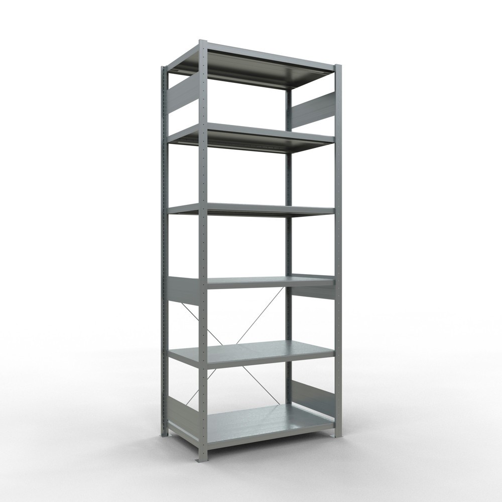 Immagine del prodotto: Scaffalatura a ripiani SCHULTE zincata, portata per piano di 330 kg, AxLxP 2.500 x 1.060 x 636 mm