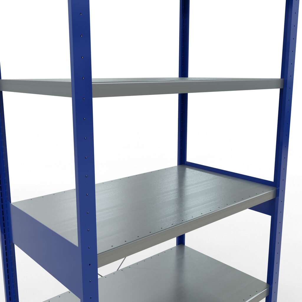 Scaffalatura a ripiani SCHULTE, blu genziana/zincato, portata per piano di 330 kg, AxLxP 2.500 x 1.060 x 636 mm Immagine del prodotto n. 5: Scaffalatura a ripiani SCHULTE, blu genziana/zincato, portata per piano di 330 kg, AxLxP 2.500 x 1.060 x 636 mm