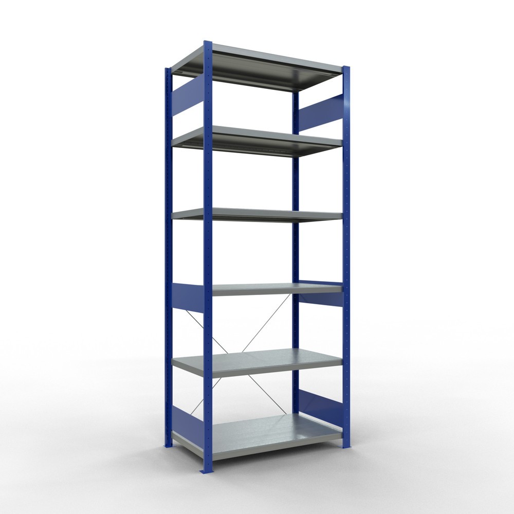 Immagine del prodotto: Scaffalatura a ripiani SCHULTE, blu genziana/zincato, portata per piano di 330 kg, AxLxP 2.500 x 1.060 x 636 mm