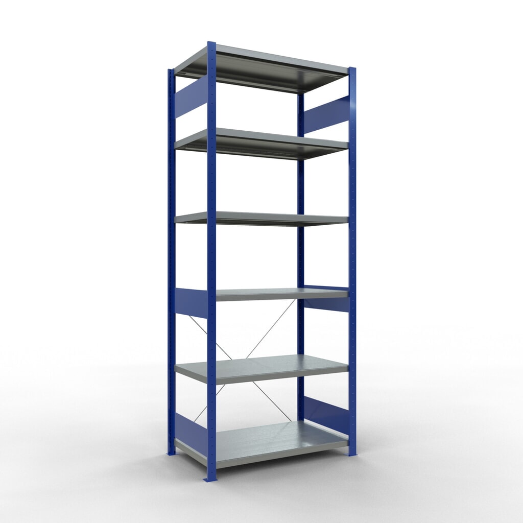 Immagine del prodotto: Scaffalatura a ripiani SCHULTE, blu genziana/zincato, portata per piano di 330 kg, AxLxP 2.500 x 1.060 x 636 mm