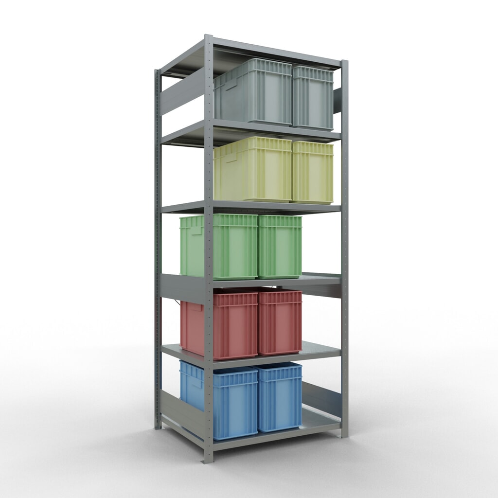 Scaffalatura a ripiani SCHULTE zincata, portata per piano di 330 kg, AxLxP 2.500 x 1.060 x 836 mm Immagine del prodotto n. 3: Scaffalatura a ripiani SCHULTE zincata, portata per piano di 330 kg, AxLxP 2.500 x 1.060 x 836 mm