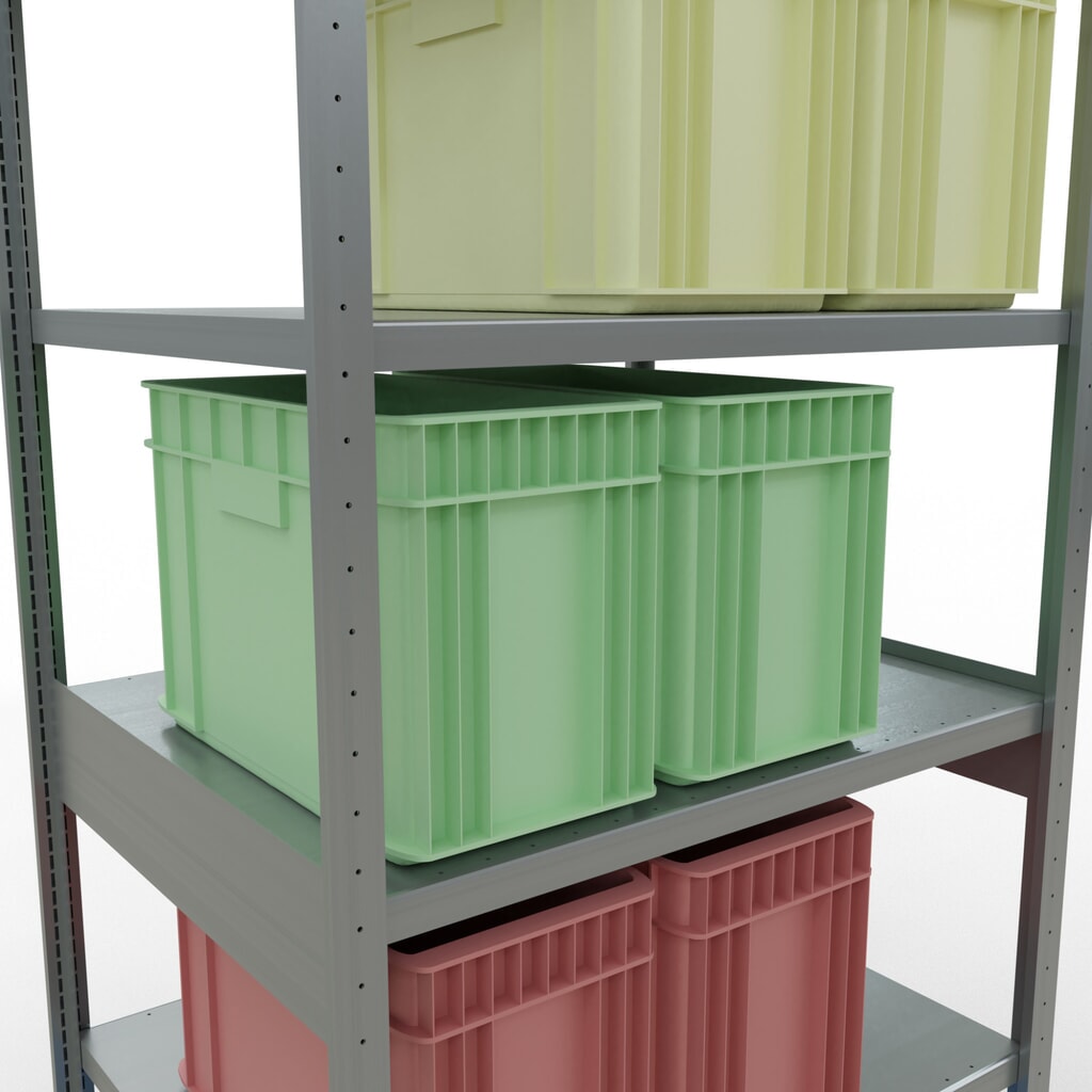 Immagine del prodotto n. 4: Scaffalatura a ripiani SCHULTE zincata, portata per piano di 330 kg, AxLxP 2.500 x 1.060 x 836 mm