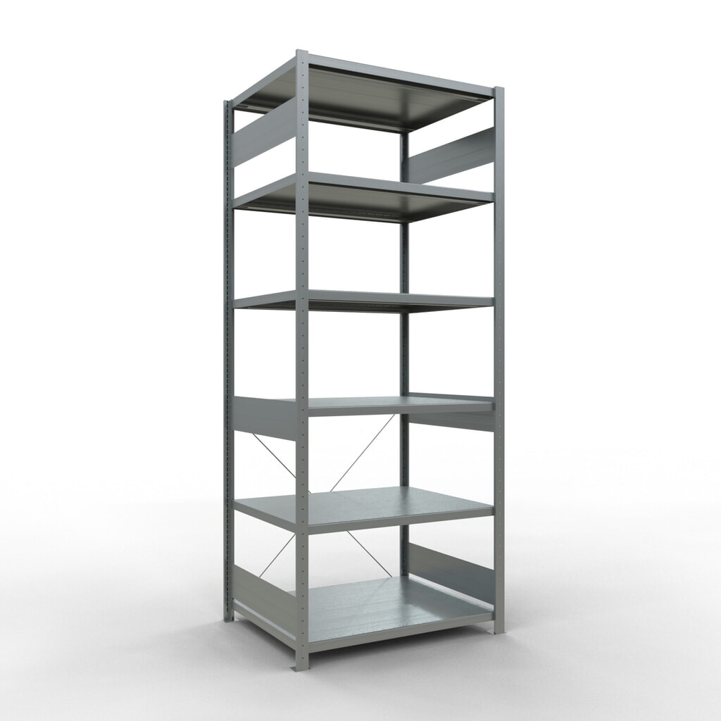 Immagine del prodotto n. 1: Scaffalatura a ripiani SCHULTE zincata, portata per piano di 330 kg, AxLxP 2.500 x 1.060 x 836 mm