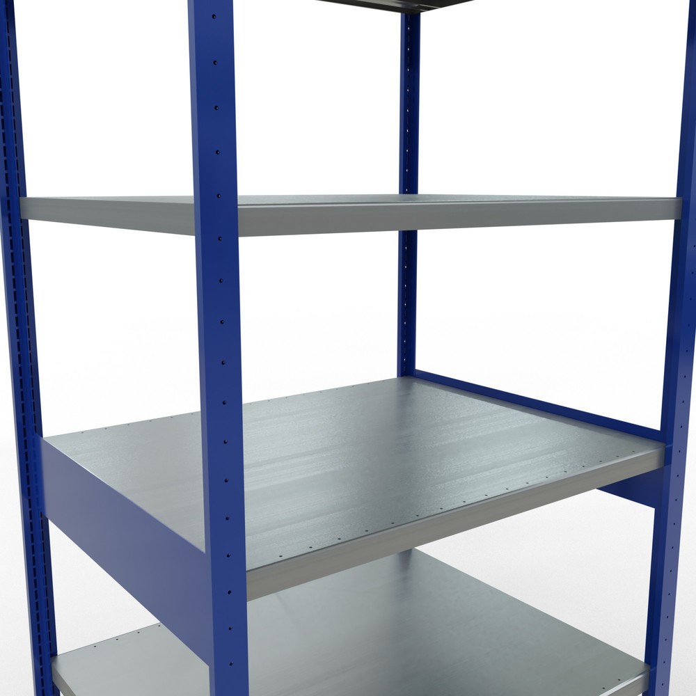 Immagine del prodotto n. 5: Scaffalatura a ripiani SCHULTE, blu genziana/zincato, portata per piano di 330 kg, AxLxP 2.500 x 1.060 x 836 mm